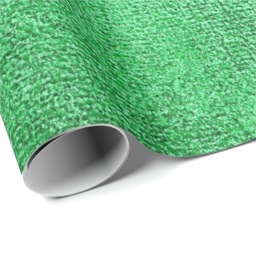 Emerald Green Tropica Intense Paint Linen Metallic Wrapping Paper