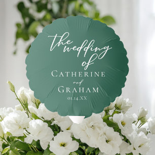 Emerald Green Typography Custom Forest Wedding Balloon