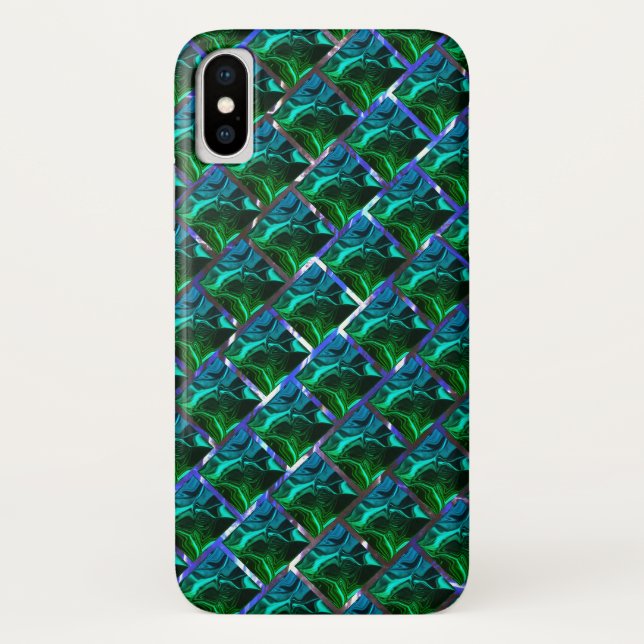 Emerald green under a grid with a metallic tone  Case-Mate iPhone case (Back)