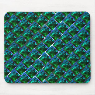 Emerald green under a grid with a metallic tone  mouse pad