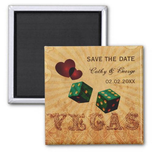 emerald green Vegas Vintage save the date magnets