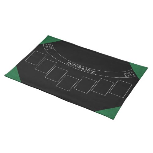 Emerald Green Velvet Personalized Home Casino Placemat