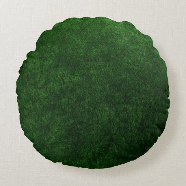 emerald green velvet texture print round pillow (Front)
