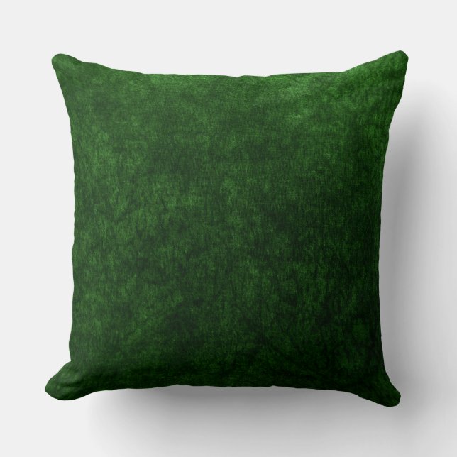 emerald green velvet texture print throw pillow (Front)