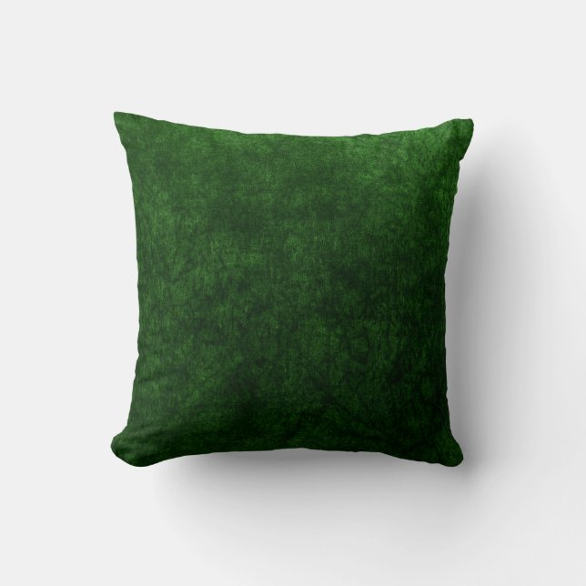 emerald green velvet texture print throw pillow (Front)