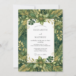 Emerald Green Verdant Forest Wedding Invitation