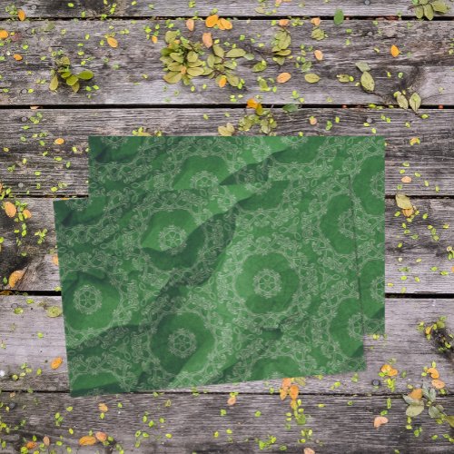Emerald Green Vintage Antique Ornate Pattern Tissue Paper