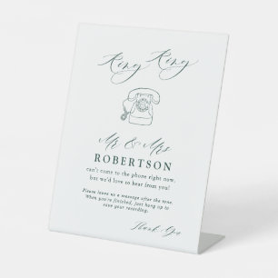 Emerald Green Vintage Botanical Audio Guestbook Pedestal Sign