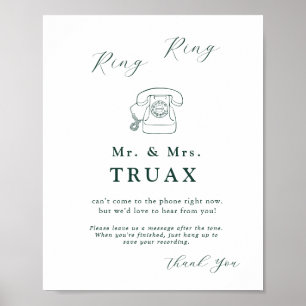 Emerald Green Vintage Botanical in Audio Guestbook