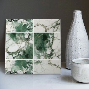 Emerald Green Wall Decor Modern Chic Mosaic Ceramic Tile