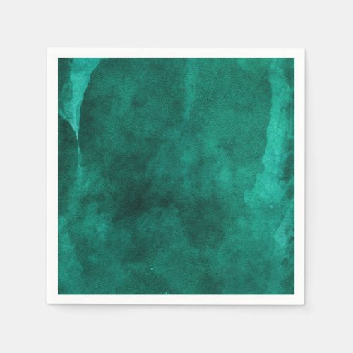 Emerald Green Watercolor Elegant Modern Wedding Napkins