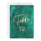 Emerald Green Watercolor & Gold Table Number Chart