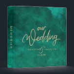 Emerald Green Watercolor Gold Wedding Photo Album 3 Ring Binder<br><div class="desc">Emerald Green Watercolor & Gold Faux Foil Lettering Perfect for Fall or Winter Wedding Photo Album With trendy Hand Lettered Script font! ~ Check my shop to see the entire wedding collection with this design!</div>