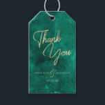 Emerald Green Watercolor & Gold Wedding Thank You Gift Tags<br><div class="desc">Emerald Green Watercolor & Gold Faux Foil Lettering Perfect for Fall or Winter Wedding Wedding Thank you tags With trendy Hand Lettered Script font! ~ Check my shop to see the entire wedding collection with this design!</div>