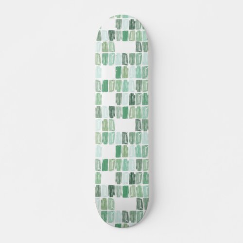 Emerald Green Watercolor Jewels Skateboard