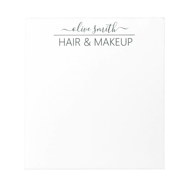 Emerald Green Watercolor Monogram Notepad | Name (Front)