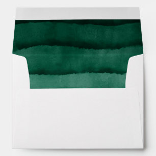 Emerald Green Watercolor Wedding Envelope