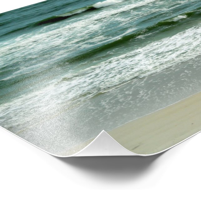 Emerald Green Waves Crashing on the Beach Photo Print (Corner)