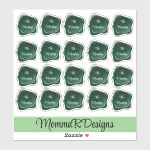 Emerald Green Wax Seal with your name Sticker