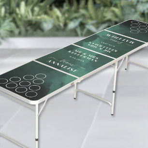 Emerald Green Wedding Beer Pong Table