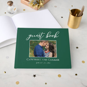Emerald Green Wedding Couple Photo Guest Book