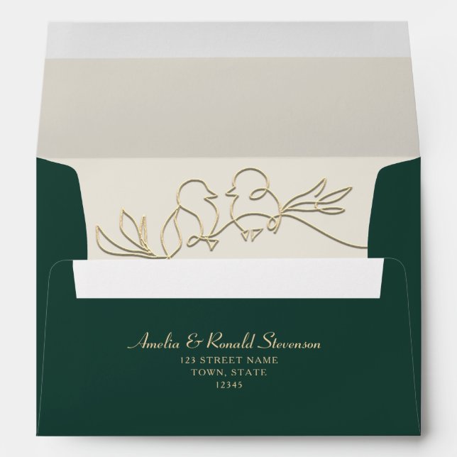 Emerald Green Wedding Envelope (Back (Bottom))