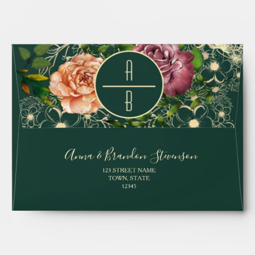 Emerald Green Wedding Envelope