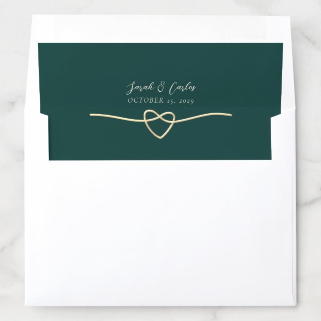 Emerald Green Wedding Envelope Liner (In Envelope)