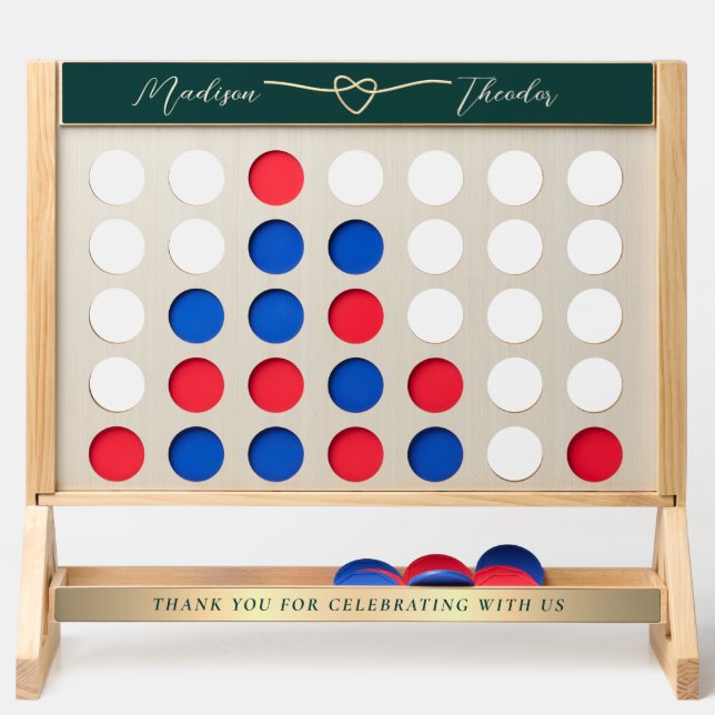 Emerald Green Wedding Fast Four Game Set (Front)