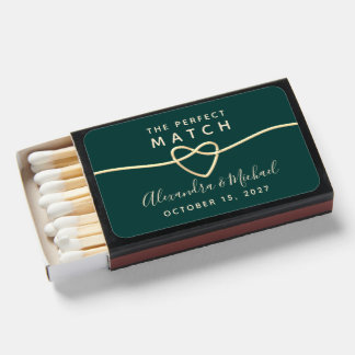 Emerald Green Wedding Favor Matchboxes