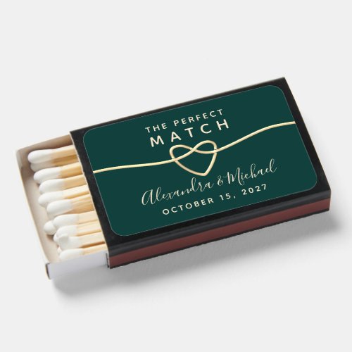 Emerald Green Wedding Favor Matchboxes