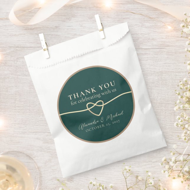 Emerald Green Wedding Favor Treat Bag (Clipped)