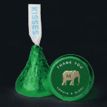 Emerald Green Wedding  Hershey®'s Kisses®<br><div class="desc">Add a personal and elegant touch to your wedding favors with these emerald green Hershey’s Kisses® stickers. Featuring a gold elephant monogram design and custom thank you message, these labels are perfect for Indian weddings, jungle or safari themes, or bold, jewel-tone celebrations. Use them for candy buffets, favor bags, or...</div>