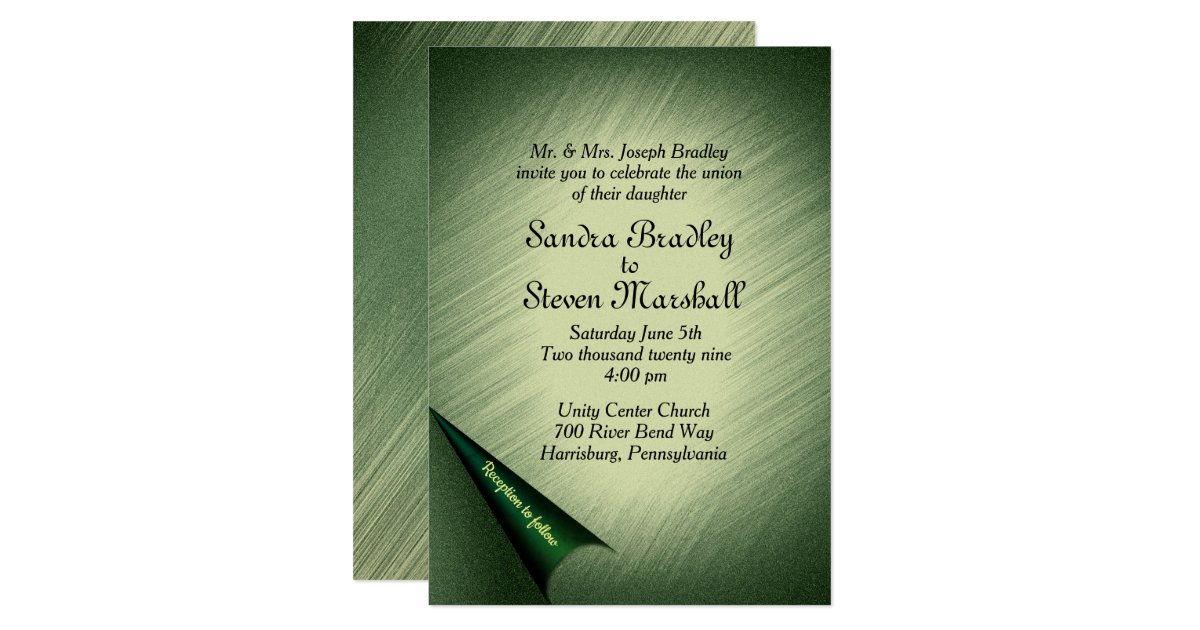 Emerald Green Wedding Invitation