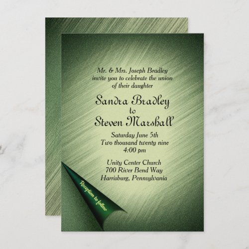 Emerald Green Wedding Invitation