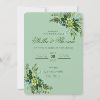 Emerald Green Wedding Invitation Announcement