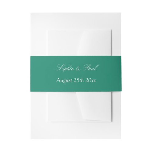 Emerald Green Wedding Invitation Belly Band