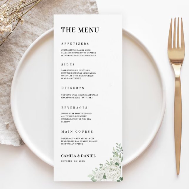 Emerald Green Wedding Menu Cards Template (Emerald Green Wedding Menu Cards Template)