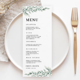 Emerald Green Wedding Menu Cards Template