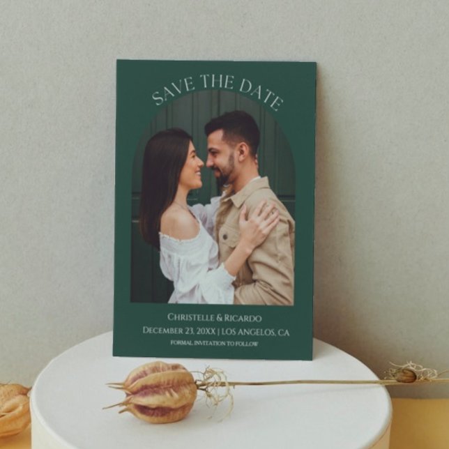 Emerald green Wedding monogram Save The Date (Creator Uploaded)