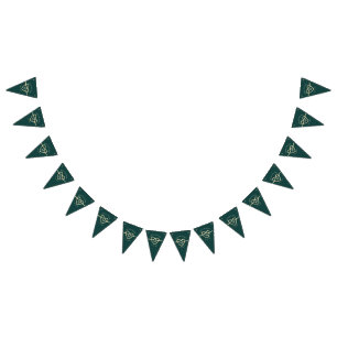 Emerald Green Wedding Party  Bunting Flags