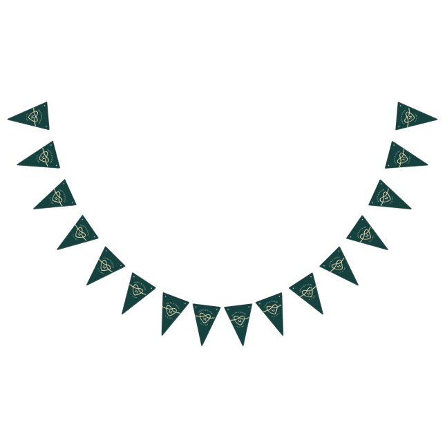 Emerald Green Wedding Party  Bunting Flags (All)