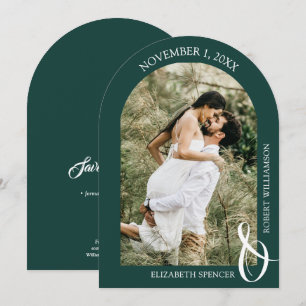 Emerald Green Wedding Photo QR Code Save The Date
