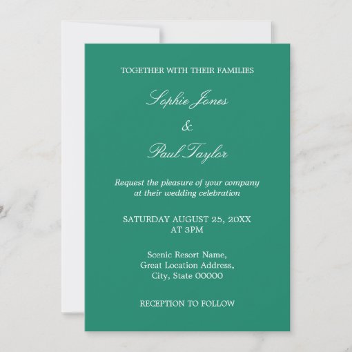 Emerald Green Wedding QR Code RSVP Invitation Zazzle