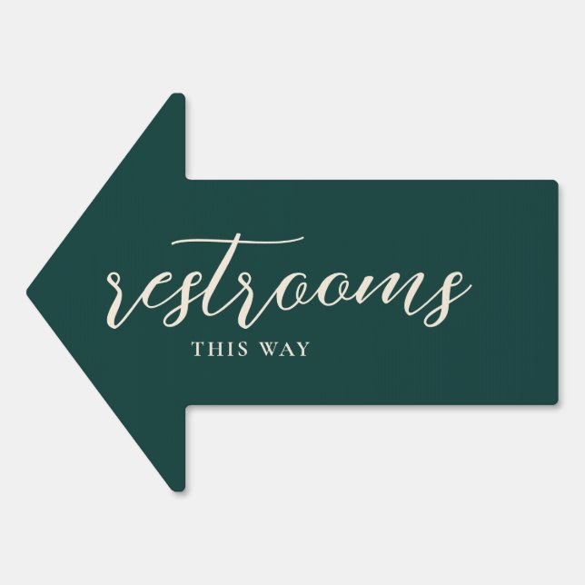 Emerald Green Wedding Restroom Sign (Front)