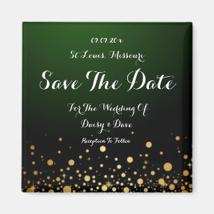 Emerald Green Wedding Save The Date Magnet