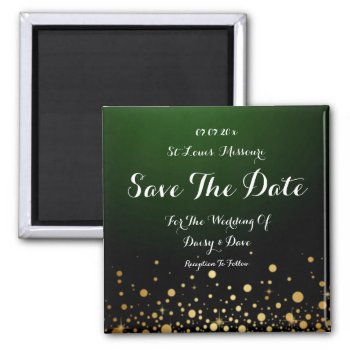 Emerald Green Wedding Save The Date Magnet by Zengiftz at Zazzle