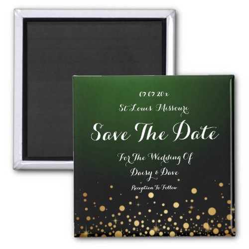 Emerald Green Wedding Save The Date Magnet 