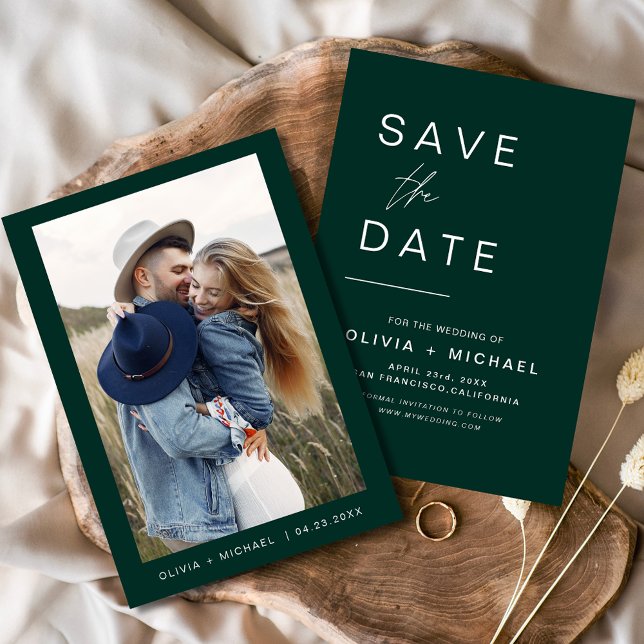 Emerald Green Wedding Save the Date Photo (Creator Uploaded)