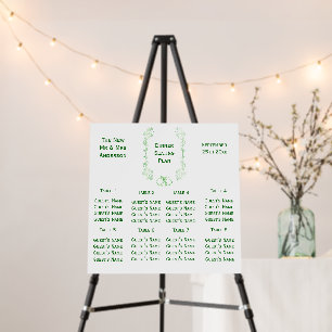 Emerald Green Wedding Seating Chart Bells Foam Board